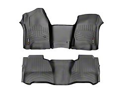 Weathertech DigitalFit Front and Rear Floor Liners; Black (18-23 Tacoma Double Cab w/ Manual Transmission)