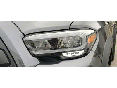 Toyota 2020 TRD Pro Headlights; Black Housing; Clear Lens; Driver and Passenger Side (16-23 Tacoma w/ Factory LED Headlights)