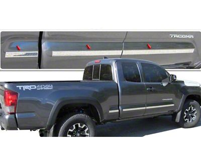 Body Molding Insert Trim Kit; Stainless Steel (16-23 Tacoma Access Cab w/ 6-Foot Bed)