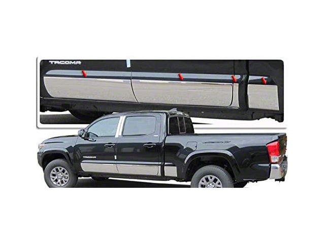 Rocker Panel Trim; Stainless Steel (16-23 Tacoma Double Cab w/ 6-Foot Bed)
