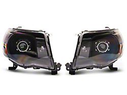 JDM Style Projector Headlights; Matte Black Housing; Clear Lens (05-11 Tacoma)