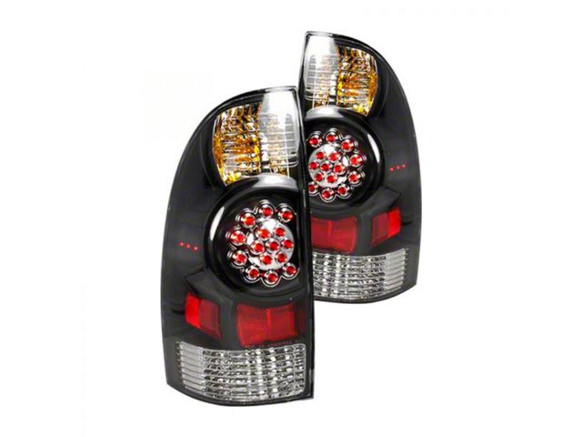 LED Tail Lights; Black Housing; Red/Clear Lens (05-15 Tacoma)