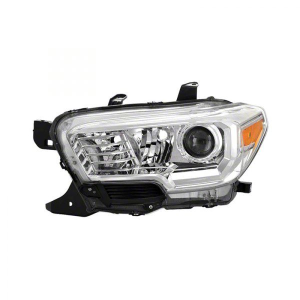 OEM Style Headlight; Chrome Housing; Clear Lens; Driver Side (16-23 Tacoma w/ Factory Halogen DRL)