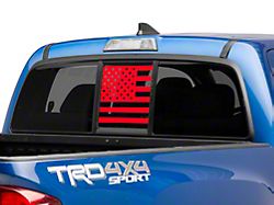 SEC10 Middle Window American Flag Decal; Red (05-23 Tacoma)