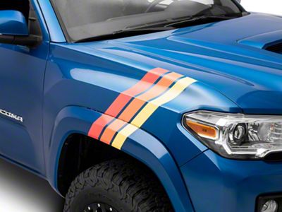 SEC10 Heritage Style Fender Decal; Tri-Color (05-23 Tacoma)