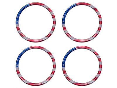 A/C Vent Ring Accents; American Flag Edition (16-23 Tacoma)