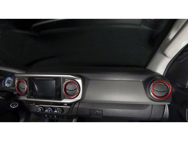 A/C Vent Ring Accents; Matte TRD Red (16-23 Tacoma)