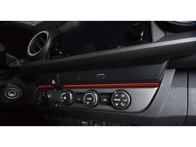 Above Climate Control Accent Trim Strip; Ruby Red (16-23 Tacoma)