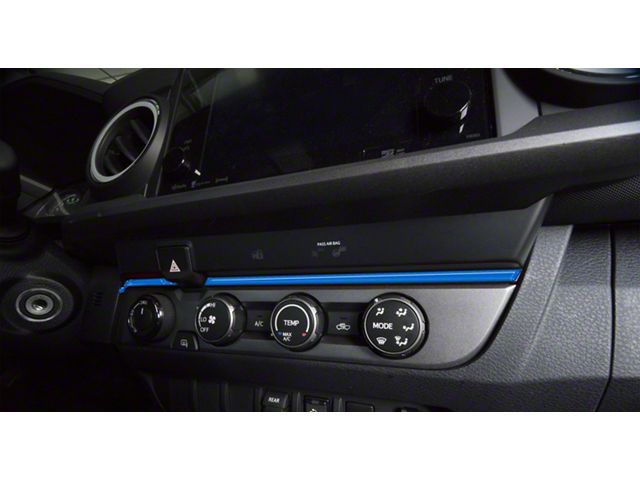 Above Climate Control Accent Trim Strip; Voodoo Blue (16-23 Tacoma)