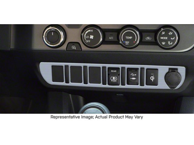 Center Dash 3-Switch Panel Accent Trim; Brushed Silver (16-23 Tacoma)