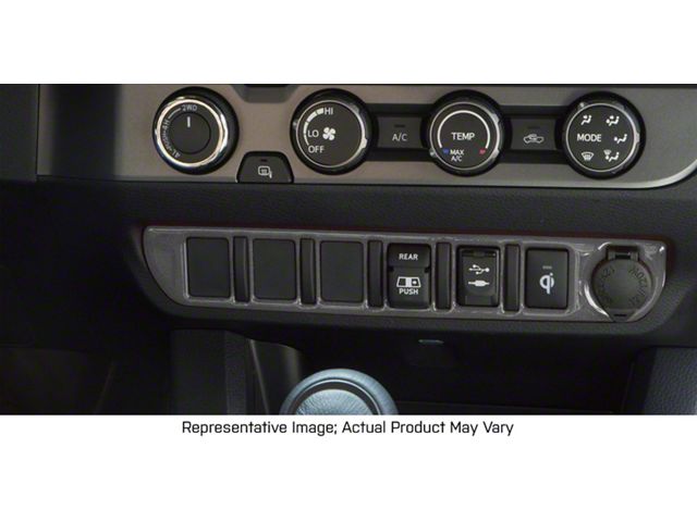 Center Dash 3-Switch Panel Accent Trim; Charcoal Silver (16-23 Tacoma)