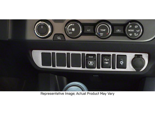 Center Dash 5-Switch Panel Accent Trim; Turbo Silver (16-23 Tacoma)
