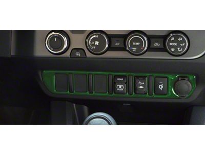 Center Dash 6-Switch Panel Accent Trim; Army Green (16-23 Tacoma)