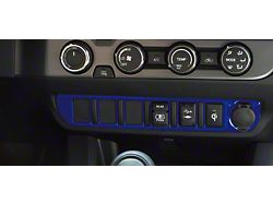 Center Dash 6-Switch Panel Accent Trim; Blazing Blue (16-23 Tacoma)