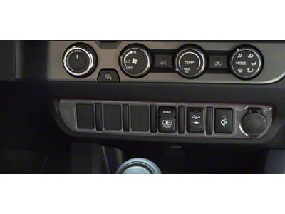 Center Dash 6-Switch Panel Accent Trim; Charcoal Silver (16-23 Tacoma)