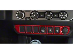 Center Dash 6-Switch Panel Accent Trim; Gloss TRD Red (16-23 Tacoma)