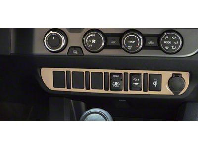 Center Dash 6-Switch Panel Accent Trim; Quicksand Tan (16-23 Tacoma)