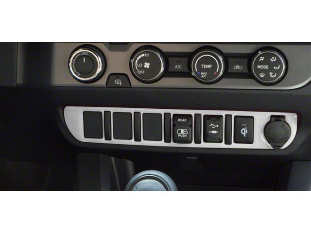 Center Dash 6-Switch Panel Accent Trim; Turbo Silver (16-23 Tacoma)