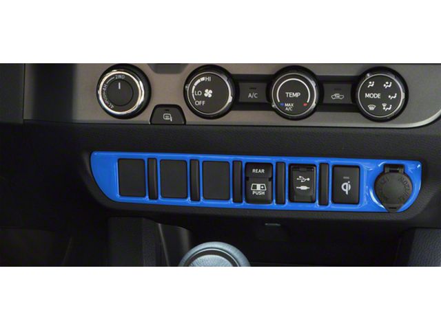 Center Dash 6-Switch Panel Accent Trim; Voodoo Blue (16-23 Tacoma)