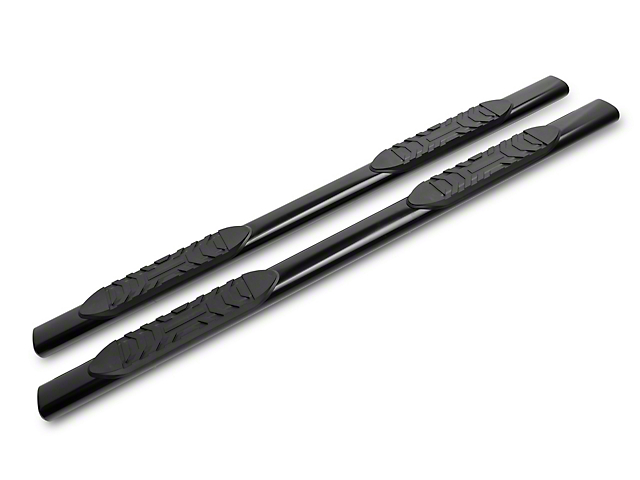 RedRock 5-Inch Oval Straight End Side Step Bars; Black (07-21 Tundra Double Cab)