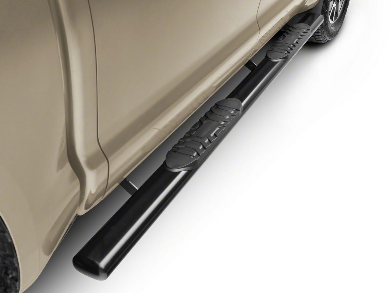 RedRock 5-Inch Oval Straight End Side Step Bars; Black (07-21 Tundra CrewMax)