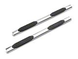 RedRock 5-Inch Oval Straight End Side Step Bars; Stainless Steel (07-21 Tundra Double Cab)