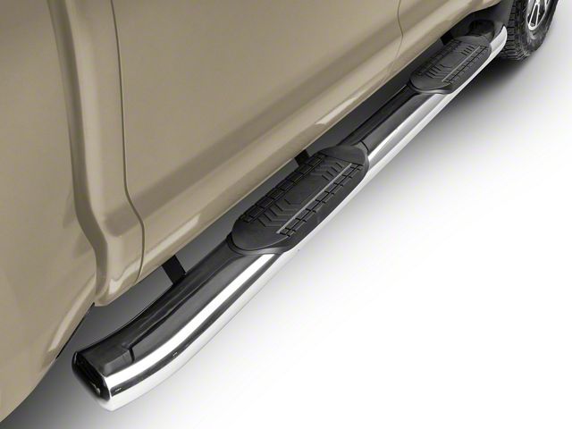 RedRock 6-Inch Oval Bent End Side Step Bars; Stainless Steel (07-21 Tundra CrewMax)