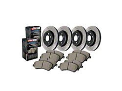 StopTech Street Axle Slotted 5-Lug Brake Rotor and Pad Kit; Front and Rear (07-21 Tundra)