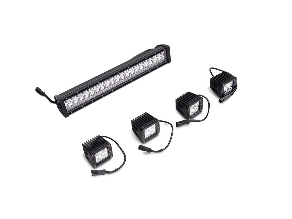 Barricade HD Front Bumper with LED Fog Lights, Spot Lights and 20Inch