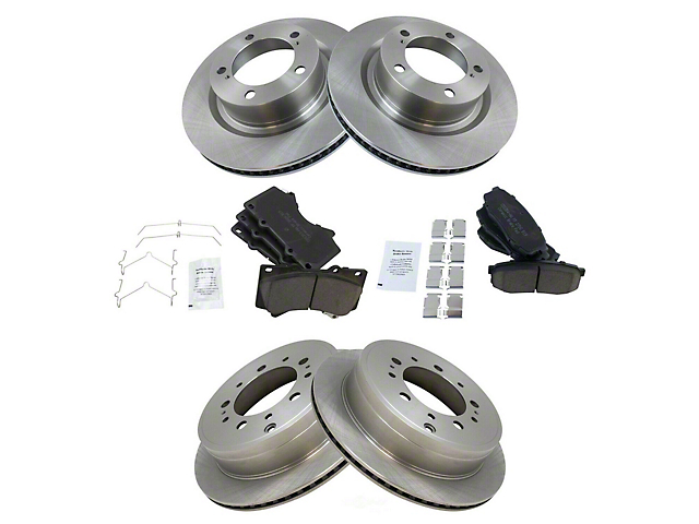 Ceramic 5-Lug Brake Rotor and Pad Kit; Front and Rear (07-21 Tundra)