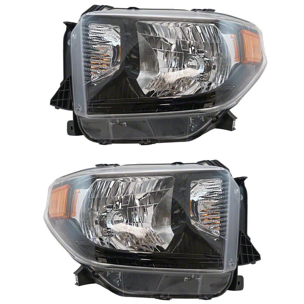 Headlights; Black Housing; Clear Lens (14-17 Tundra TRD Pro)