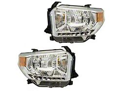 Headlights; Chrome Housing; Clear Lens (14-17 Tundra w/ Factory Automatic Leveling Headlights)