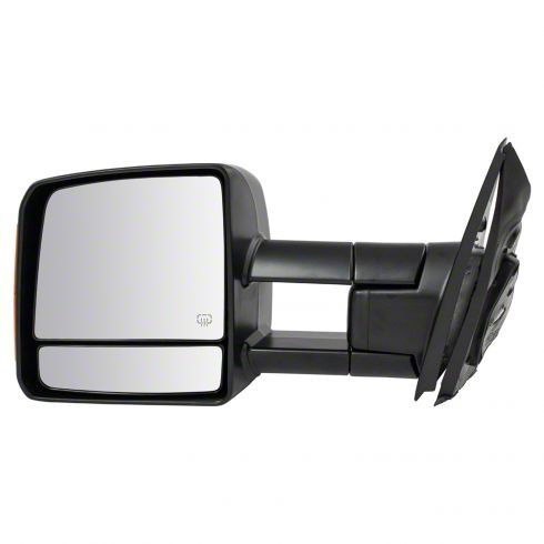 Powered Heated Manual-Folding Mirror; Textured Black; Driver Side (07-21 Tundra)