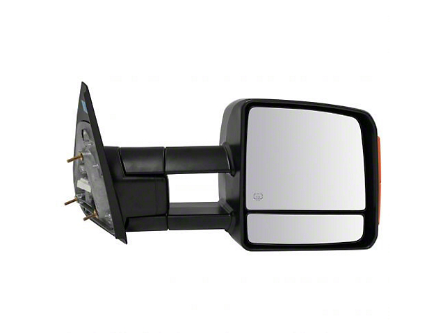 Powered Heated Manual-Folding Mirror; Textured Black; Passenger Side (07-21 Tundra)
