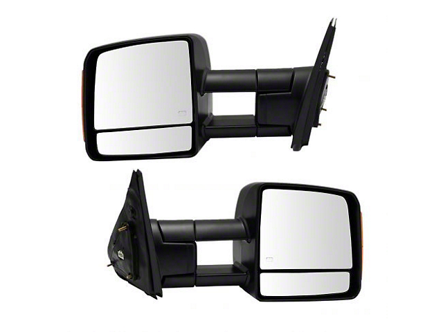 Powered Heated Manual-Folding Mirrors; Textured Black (07-21 Tundra)