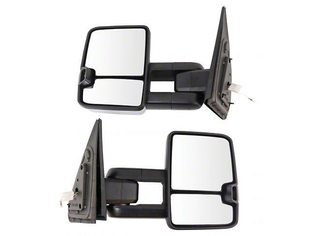 Powered Heated Manual-Telescoping Towing Mirrors with Smoked Turn Signals; Chrome (07-19 Tundra)