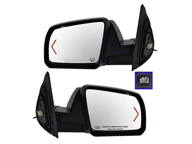 Powered Heated Mirrors with Turn Signals; Flat Black (07-13 Tundra)