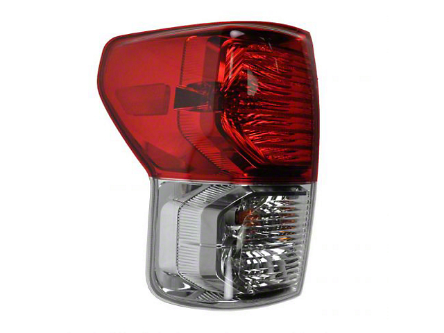 Tail Light; Chrome Housing; Red Clear Lens; Driver Side (10-13 Tundra)