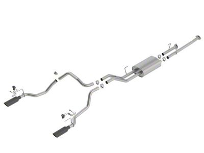 Borla Touring Dual Exhaust System with Black Chrome Tips; Rear Exit (14-21 4.6L Tundra)