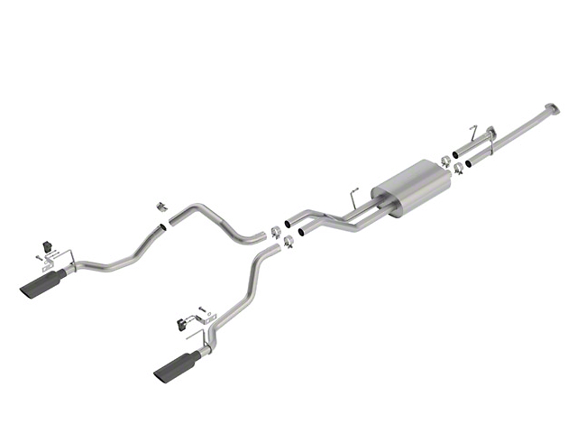 Borla Touring Dual Exhaust System with Black Chrome Tips; Rear Exit (14-21 5.7L Tundra)