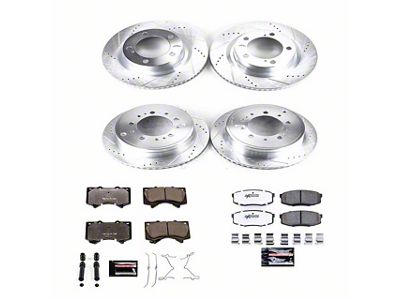 PowerStop Z36 Extreme Truck and Tow 5-Lug Brake Rotor and Pad Kit; Front and Rear (07-21 Tundra)