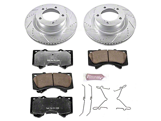 PowerStop Z36 Extreme Truck and Tow 5-Lug Brake Rotor and Pad Kit; Front (07-21 Tundra)