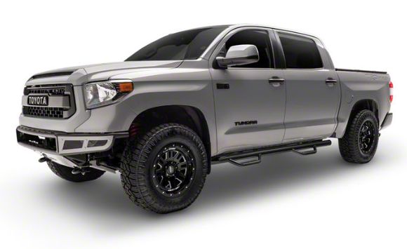 N-Fab Wheel 2 Wheel Nerf Side Step Bars; Gloss Black (07-21 Tundra Double Cab w/ 6-1/2-Foot Bed)