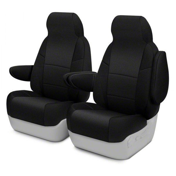 ModaCustom Wetsuit Front Seat Covers; Black (07-21 Tundra CrewMax w/ Bucket Seats)