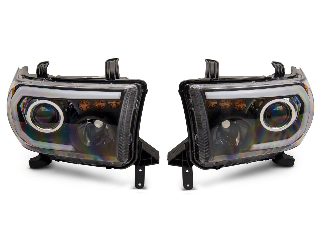 Raxiom Tundra Axial Series Projector Headlights with LED Bar; Black ...