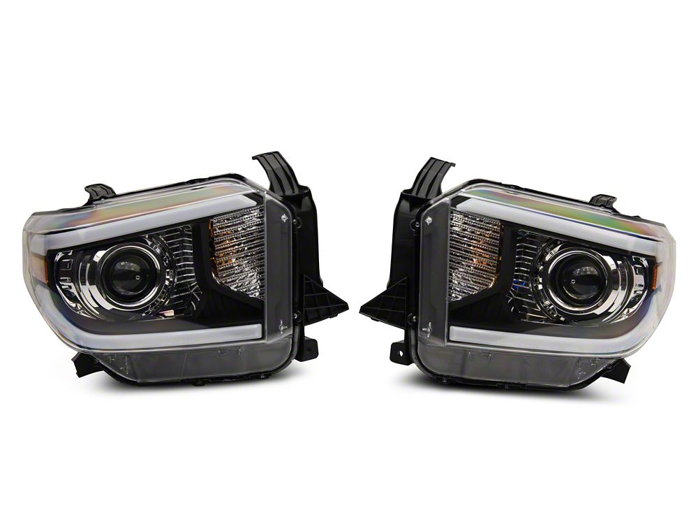 Raxiom Axial Series Projector Headlights with Sequential LED Bar; Black ...