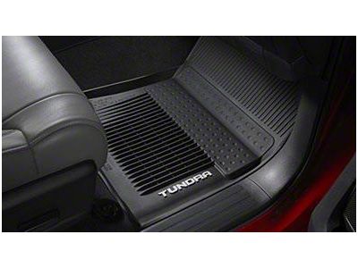 Toyota TRD Pro All-Weather Front and Rear Floor Liners; Black (14-21 Tundra Double Cab, CrewMax)