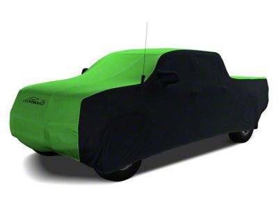 Coverking Satin Stretch Indoor Car Cover; Black/Synergy Green (07-13 Tundra CrewMax w/ Non-Towing Mirrors)