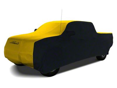 Coverking Satin Stretch Indoor Car Cover; Black/Velocity Yellow (07-13 Tundra CrewMax w/ Towing Mirrors)