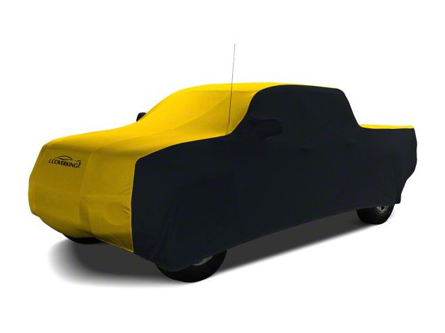 Coverking Satin Stretch Indoor Car Cover; Black/Velocity Yellow (14-21 Tundra CrewMax w/ Non-Towing Mirrors)